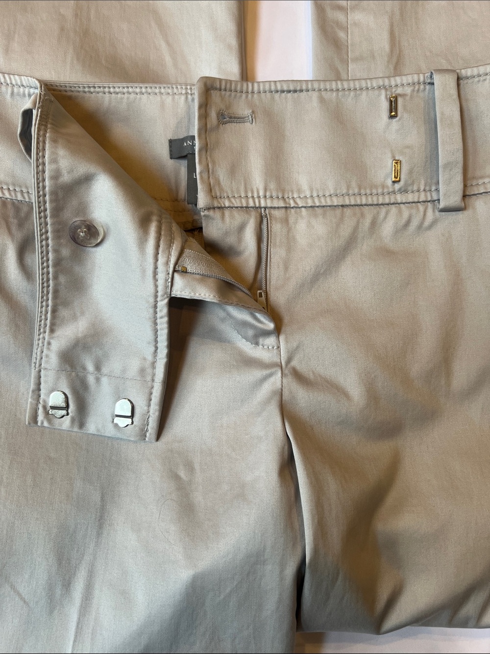 Ann Taylor Lindsay Sz 4 Women's Ankle/Crop Light Gray Pants Staple Simple - Picture 9 of 9